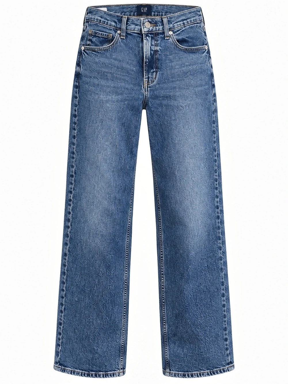 Gap High Rise Stride Straight Leg Jeans Wide Leg Jeans in Blue Loose